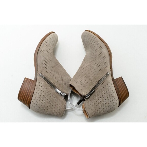 Lucky Brand Boots Womens 8.5 M Bayley 2 Ankle Booties Heels Zipper Brown Leather - Picture 5 of 8